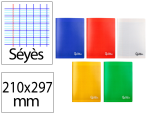 Liderpapel 171133 - Cahier piqure liderpapel couverture pp 210x297mm 96p   seyes coloris assortis lot 10 unites