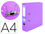 Liderpapel 79691 - Classeur levier liderpapel a4 documenta carton rembordé 1,9mm dos 75mm rado métallique coloris lilas