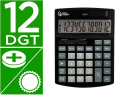 166965 - Calculatrice de bureau liderpapel xf27 12 chiffres   taxes solaire et piles        coloris noir 155x115x25 mm