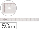 920428 - Règle liderpapel graduation verticale horizontale 50cm bord biseauté gamme cristal transparente économique