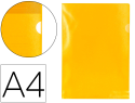 10875 - Pochette coin q-connect polypropylène grainé économique 12/100e coloris jaune transparent boîte 100 unités