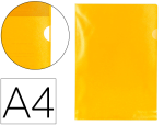 Q-Connect 10875 - Pochette coin q-connect polypropylène grainé économique 12/100e coloris jaune transparent boîte 100 unités
