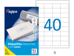 Apli kids 10046 - Étiquette adhésive apli agipa multi-usage 48.5x25.4mm toute imprimante boîte 4000 unités
