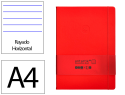171166 - Carnet fermeture elastique antartik notes couverture     rigide a4 ligne 100 feuilles  80gr fsc coloris rouge