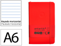 171170 - Carnet fermeture elastique antartik notes couverture     rigide a6 ligne 100 feuilles  80gr fsc coloris rouge