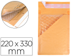 Q-Connect 926015 - Pochette bulles d'air q-connect 220x330mm 82g kraft matelasse rabat droit         auto-adhesive sans fenetre