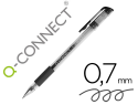 44062 - Stylo-bille q-connect écriture moyenne 0.5mm corps translucide grip caoutchouc coloris noir