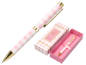 171492 - Stylo-bille belius picnic aluminium encre bleue coloris rose dore boite design