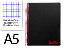 9238 - Cahier spirale liderpapel a5 micro wonder 240 pages 90g    5x5mm 6 trous 5 bandes        couleurs noir