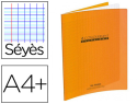 35609 - Cahier piqué conquérant classique couverture polypropylène rigide transparente a4+ 24x32cm 96 pages 90g séyès orange