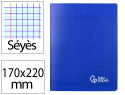 171128 - Cahier piqure liderpapel couverture pp 170x220mm 96p   seyes coloris bleu