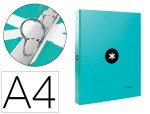 Antartik 7814 - Classeur antartik 4 anneaux ronds 25mm a4 carton rembordé coloris menthe
