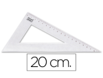 Liderpapel 920433 - Équerre liderpapel 60 degrés 20cm biseautée graduée échelle millimètres transparente économique