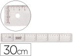 Liderpapel 920426 - Règle liderpapel graduation verticale horizontale 30cm bord biseauté gamme cristal transparente économique