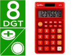 Liderpapel 166949 - Calculatrice de poche liderpapel xf11 8 chiffres    solaire et piles 115x65x8 mm  coloris rouge
