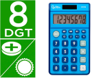 Liderpapel 166947 - Calculatrice de poche liderpapel xf09 8 chiffres    solaire et piles 115x65x8 mm  coloris bleu