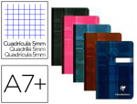 Clairefontaine 22015 - Carnet broché clairefontaine papier vélin velouté couverture pelliculée lavable souple 9x14cm 192 pages 90g 5x5mm