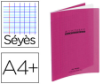 35610 - Cahier piqué conquérant classique couverture polypropylène rigide transparente a4+ 24x32cm 96 pages 90g séyès violet