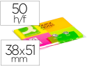 928601 - Bloc-notes q-connect couleurs néon 38x51mm 80f repositionnables coloris assortis 4 blocs