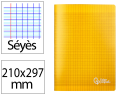 171136 - Cahier piqure liderpapel couverture pp 210x297mm 96p   seyes coloris jaune