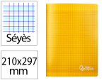 Liderpapel 171136 - Cahier piqure liderpapel couverture pp 210x297mm 96p   seyes coloris jaune