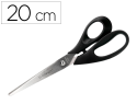 28835 - Ciseaux bureau q-connect économique droitier lames inox 210mm branches gainées abs bouts pointus coloris noir
