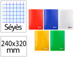 Liderpapel 171145 - Cahier piqure liderpapel couverture pp 240x320mm 96p   seyes coloris assortis lot 10 unites