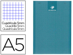 Hamelin 25771 - Bloc bureau conquerant sept éco agrafé en tête couverture semi envelopante rainurée a5 148x210mm 100f 56g 5x5 bleu