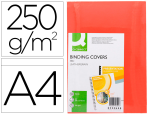Q-Connect 39990 - Couverture q-connect carton 250g grain cuir pour reliure format a4 coloris rouge paquet 100 unités