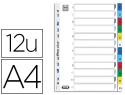 76627 - Intercalaire elba polypropylène résistant 12/100e numérique 12 touches a4 couverture inscriptible coloris assortis