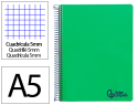 9172838 - Cahier spirale liderpapel a5 micro wonder 240 pages 90g    5x5mm 6 trous 5 bandes        couleurs vert
