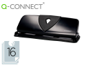 10832 - Perforateur q-connect métal et plastique capacité perforation 16f 4 trous coloris noir 280x110mm