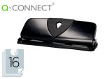 Q-Connect 10832 - Perforateur q-connect métal et plastique capacité perforation 16f 4 trous coloris noir 280x110mm