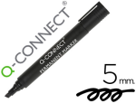 Q-Connect 17839 - Marqueur q-connect permanent pointe biseautée tracé 5mm résistante corps plastique coloris noir