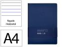 171159 - Carnet fermeture elastique antartik notes couverture     rigide a4 ligne 100 feuilles  80gr fsc coloris bleu marine