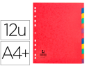 38492 - Intercalaire q-connect carte lustrée 225g 12 positions a4+ 212x310mm