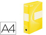 Esselte 38876 - Boîte archives esselte vivida carton ondulé recyclable a4 2 50x80x352mm parois doubles dos100mm livré plat coloris jaune