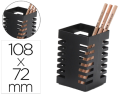 156230 - Pot a crayons q-connect design moderne carre metal    72x72x108mm coloris noir