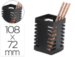 Q-Connect 156230 - Pot a crayons q-connect design moderne carre metal    72x72x108mm coloris noir