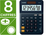 Casio Calculatrice casio bureau ms8e gran ecran 8 chiffres    euro convertisseur memoire    solaire/pile couleur bleu