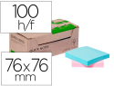 162239 - Bloc notes q-connect quick notes 76x76mm 100f adhesives repositionables monochrome rose ou bleu pastel pack 12 unites