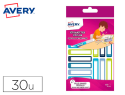 65256 - Étiquette stylos avery ultra résistante pour identifier matériel scolaire coloris bleu sachet 30 unités