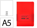 171167 - Carnet fermeture elastique antartik notes couverture rigide a5 papier uni ivoire 100 feuilles 80gr fsc coloris rouge