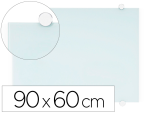 Q-Connect 156184 - Tableau verre q-connect magnetique 90x60cm inclus 2   aimants 1 marqueur effacable  1 brosse kit fixation kf11313