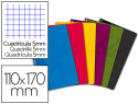 21646 - Carnet oxford reliure intégrale couverture pelliculée lavable souple 11x17cm 180 pages 90g 5x5mm coloris assortis