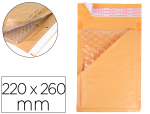 Q-Connect 926014 - Pochette bulles d'air q-connect 220x260mm 82g kraft matelasse rabat droit         auto-adhesive sans fenetre