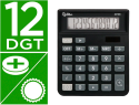166964 - Calculatrice de bureau liderpapel xf26 12 chiffres   solaire et piles 127x105x24   mm coloris noir