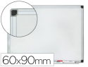 62008 - Tableau q-connect magnétique émaillé 800 degrés vitrifié cadre aluminium porte-marqueurs 60x90cm coloris blanc