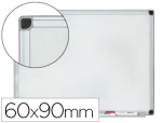 Q-Connect 62008 - Tableau q-connect magnétique émaillé 800 degrés vitrifié cadre aluminium porte-marqueurs 60x90cm coloris blanc