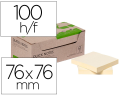 162226 - Bloc notes q-connect quick notes 76x76mm 100f adhesives repositionables coloris jaune pack 12 unites